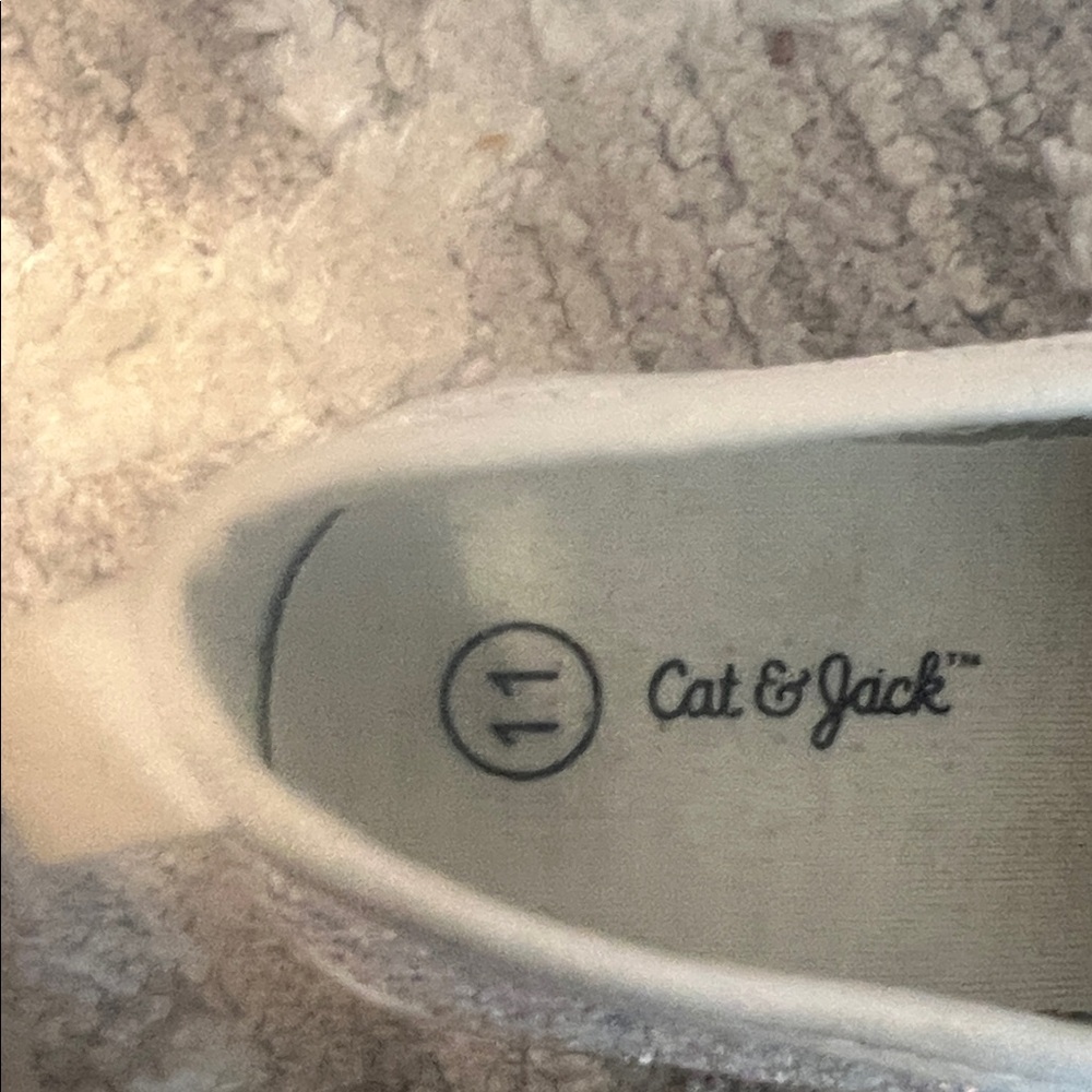 Cat & Jack Glittery White Kids Sneakers - Picture 2 of 5